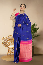 Lapiz Blue Pure Zari Kanjivaram Silk Saree 10063126