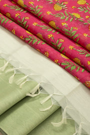 Mint Green Chanderi Silk Cotton 2 Piece Salwar Suit Material 10077389
