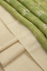 Beige Chanderi Silk Cotton 2 Piece Salwar Suit Material 10077385