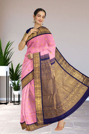 Persian Pink Korvai Kanjivaram Silk Saree 10075653