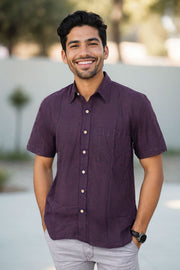 Indigo Handblock Print Pre-Washed Pure Cotton Crop Shirt 10074624