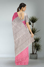 Pink Handloom Himroo Silk Cotton Saree 10068022