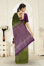 Fern Green Kanjivaram Soft Silk Saree 10063768