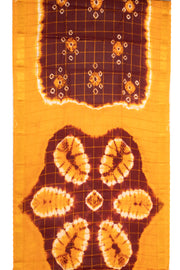 Mustard Yellow and Maroon Sungudi Saree 10078026