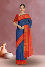 Blue Gadwal Kuttu Silk Saree 10075436
