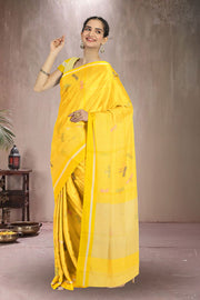 Yellow Chanderi Silk Cotton Saree 10075376