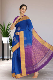 Blue Handloom Kanjivaram Soft Silk Saree 10075680