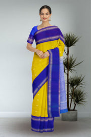 Yellow Gadwal Silk Saree 10075409