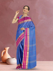 Blue Handloom Kanchi Cotton Saree 10071805