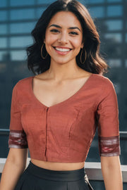 Brown Odisha Cotton Blouse 10072443