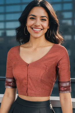 Brown Odisha Cotton Blouse 10072443