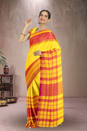 Yellow Bengal Handwoven Cotton Saree 10075300
