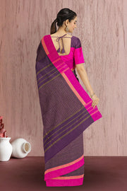 Brown Art Silk Kanjivaram Saree With Checks Design 10076322