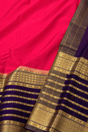 Bright Pink Semi Mysore Crepe Silk Saree 10077824