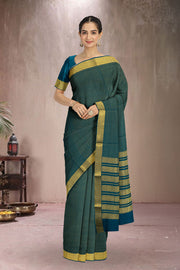 Dark Blue Mysore Crepe Silk Saree 10065829