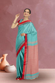 Blue Shantipur Tant Bengal Cotton Saree 10074966