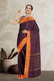 Purple Handloom Chettinad Cotton Saree 10075873