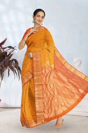 Yellow Pure Silk Kanjivaram Saree 10071862