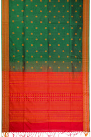 Emerald Green Handloom Kanchi Silk Cotton Saree 10077997