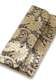 Black and Gold Handcrafted Banarasi Mobile Wallet 10074726