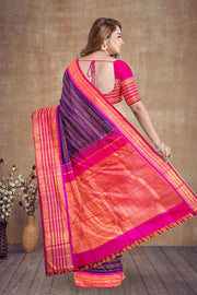 Ripe Plum Korvai Kanjivaram Silk Saree 10075664