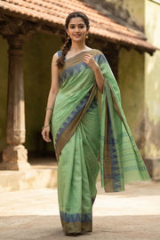 Green Handloom Chettinad Cotton Saree 10077355