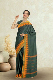 Green Handloom Chettinad Cotton Saree 10075104