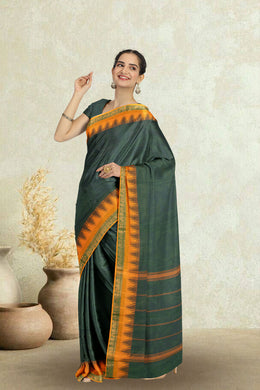 Green Handloom Chettinad Cotton Saree 10075104