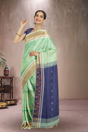 Green Bengal Handwoven Cotton Saree 10075313