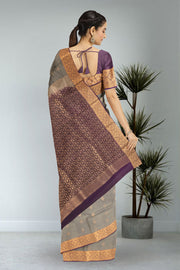 Grey Kanjivaram Pure Silk Saree 10076079