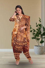Brown Batik Printed Co-ord Set 10066217