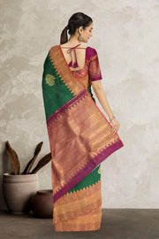 Bottle Green Pure Zari  Kanjivaram Silk Saree 10063128