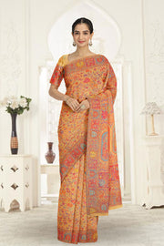 Cream Handloom Kashmir Kani Silk Saree 10075403