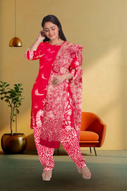Red Batik Printed Co-ord Set 10066219