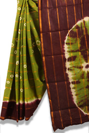 Green Handcrafted Sungudi Cotton Saree 10074935