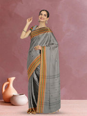 Grey Handloom Kanchi Cotton Saree 10071832