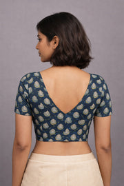 Green Hand Block Jahota Printed Cotton Blouse 10074487