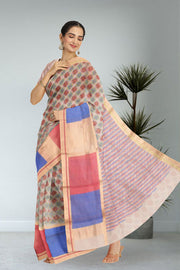 Printed Handloom Chanderi Saree 10050599