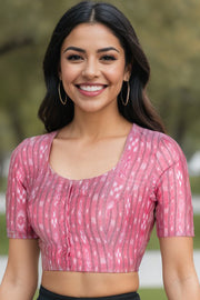 Pink Odisha Ikat Cotton Blouse 10075032