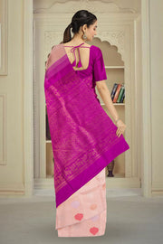 Korvai Kanjivaram Pure Zari Handloom Silk Saree with Multicolour Floral Motifs & Floral Zari Border 10076130