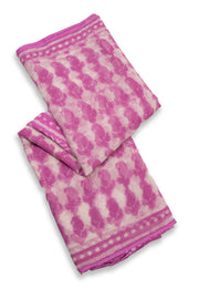 Hot Pink Dabu Print Kota Cotton Saree 10074178