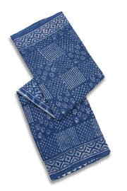Blue Indigo Tribal Design Dabu Print Kota Cotton Saree 10074180