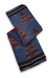 Blue Indigo Jahota Print Kota Cotton Saree 10074191