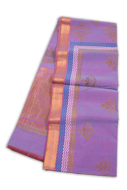 Purple Handloom Silk Cotton Saree 10049150 