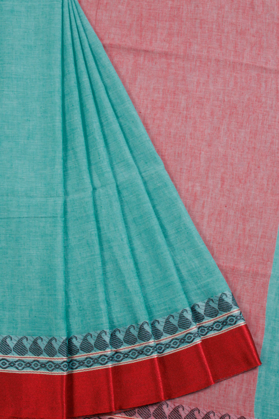 Green Shantipur Tant Bengal Cotton Saree 10069061 - Avishya