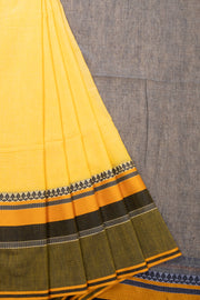 Yellow Shantipur Tant Bengal Cotton Saree