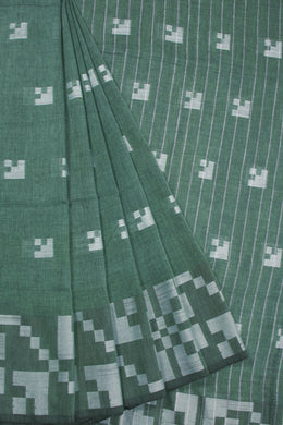Green Jamdani Style Bengal Cotton Saree 10070861