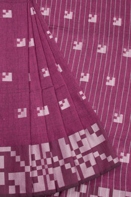 Maroon Bengal Cotton Saree