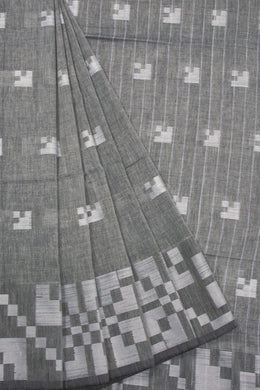 Cement Grey Bengal Cotton Saree
