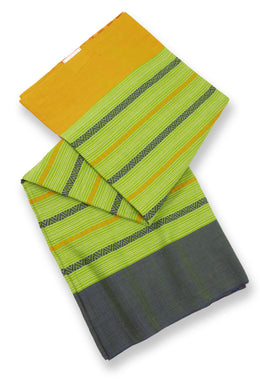 Green Handloom Dhaniakhali Cotton Saree Without Blouse 10073005